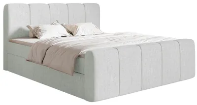 Produktbild von Selsey Cloudy II - Boxspringbett 180x200 cm, mit Bettkästen und Topper, Chenille Hellgrau