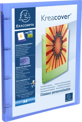 Image de Exacompta 12x Classeur 4 anneaux 15mm PP 5/10e Kreacover® A4 Bleu 51962E