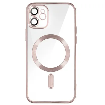 Produktbild von Avizar, MagSafe Silikonhülle mit Kameraschutz und Chromumrandung für Apple iPhone 11, Champagnerrosa