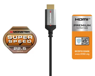Immagine prodotto di Monster, cavo HDMI Essentials 4K HDR 22,5 Gbit/s 1,8 m, grigio