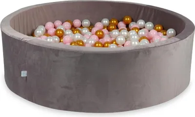 Produktbild von Bällebad 700 Teile 130x40 Samt lila: hellrosa, perle, gold