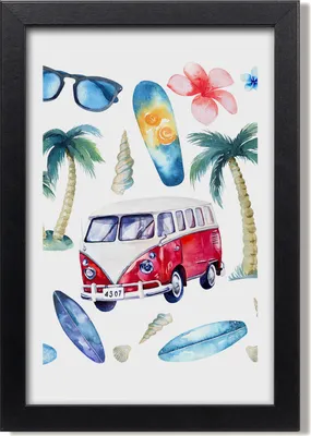 Produktbild von Bild 20x30 MDF-Rahmen, Wandkunst Surfer-Set