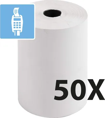 Image de Exacompta 50x Bobine tickets de carte bancaire 57x37mm 18m 1 pli Blanc 44809E