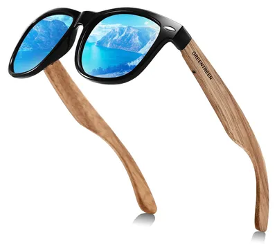 Obrázek produktu pro Sluneční brýle GREENTREEN z dřeva, model "Holzwurm", pánské i dámské, s polarizovanými čočkami