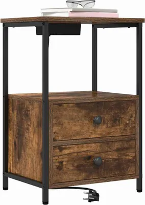 Obrázok produktu pre vidaXL Nočný stolík z údeného dubového dreva 40 x 31 x 60 cm drevotrieska