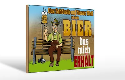 Produktbild von Holzschild Alkohol 30x20cm Schönste auf dieser Welt Bier