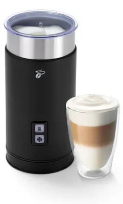 Produktbild von Tchibo elektrischer Milchaufschäumer, Antihaftbeschichtung, warmer und kalter Milchschaum, für Latte Macchiato, Cappuccino und Kakao, Edelstahlgehäuse