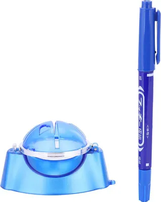 Image de Marqueur de ligne pour balle de golf, modèle de dessin, outil d'alignement avec accessoires pour stylo (bleu)