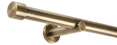Image de Tringle à rideaux sur mesure 25 mm, simple rail, laiton antique avec embouts - Série Style – 440 cm