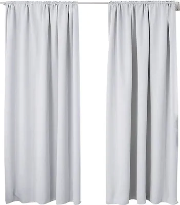 Produktbild von WOLTU 2er Set Gardine blickdicht 250 g/m² mit Kräuselband : Kalk/Grau-Weiß 135x225 cm Farbe: Kalk/Grau-Weiß Größe: 135x225 cm