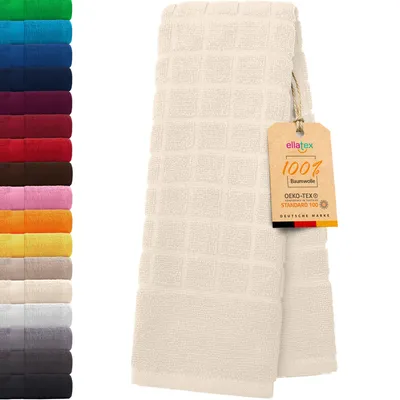 Produktbild von EllaTex PARIS Duschvorleger 50x70 cm – 100% Baumwolle, 700 g/m², flauschige Badematte, in Farbe: Creme
