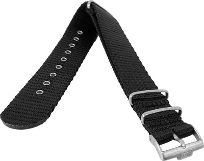 Produktbild von Jacques Lemans Liverpool Uhrenarmband 24mm | Durchzugsband 1-1756, Farbe:schwarz/silbern