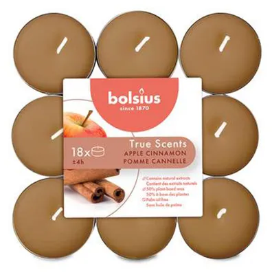 Image de Bougie à réchaud parfumée Bolsius Alu 4h Pomme Cannelle 18 pièces