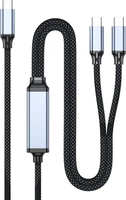 Immagine prodotto di INF Cavo di ricarica rapida USB-C doppio da 100 W - 1,2 m, ricarica simultanea