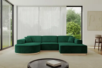 Produktbild von ALTDECOR Ecksofa in U-Form  ARRIO-U1 - 303x171x83 cm Dunkelgrün -  Corner Sofa Bett Eckcouch Couch L-Form Wohnlandschaft Cauchsofa