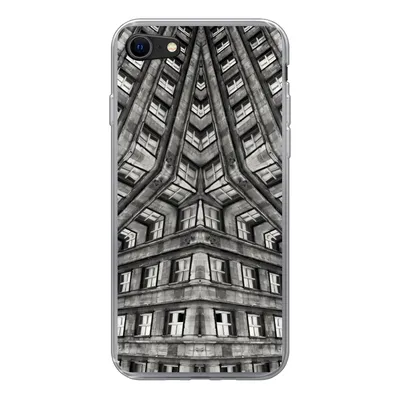 Produktbild von MuchoWow® Handyhülle Schutzhülle Hülle für iPhone 8 Kunst - Schwarz - Weiß - Psychedelisch Silikon Softcase Handy Hülle - Schutzhaube