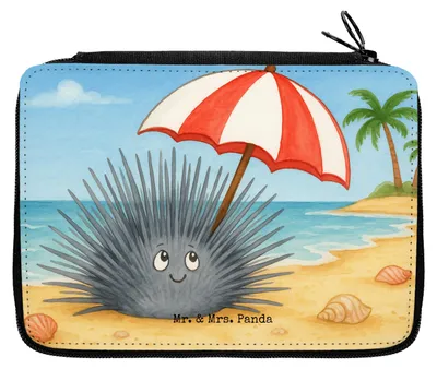 Produktbild von Mr. & Mrs. Panda Federmäppchen Seeigel Design - Weiß - Geschenk, Selbstakzeptanz, Bleistiftetui, Selbstliebe, Etui, Mäppchen, Lebe, Federtasche, Schreibmappe, Achtsamkeit