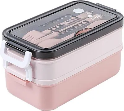 Produktbild von Kinderlunchbox rosa mit Fächern, Edelstahl, dicht, schmal
