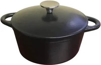Zdjęcie produktu dla Cocotte Żeliwny BAUMALU, Okrągły 26 cm, Czarny Mat, 4.85L, Indukcja