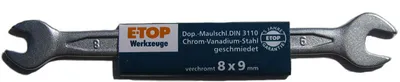 Produktbild von Doppel- Maulschlüssel 8 x 9 DIN 3110 E-Top