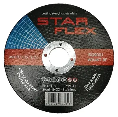 Produktbild von LogistSystem Trennscheibe ∅ 125mm Korn 46 - für Metall, Stahl, Edelstahl - 125x1,6x22mm