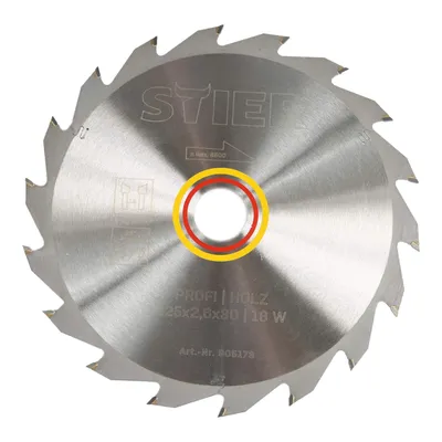 Produktbild von STIER Profi Kreissägeblatt, für Tischkreissägen, Holz, 225x2,6x30, 18 Wechselzähne, gehärtet, 28° Spanwinkel