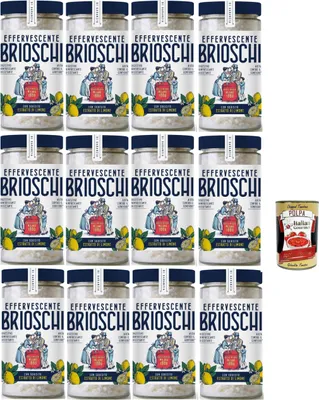 Produktbild von Brioschi Digestivo, Erfrischend und durstigem Verdauung, limone Erfrischendes Verdauungs-Auflösen mit Zitronengeschmack 12x 200gr + Italian Gourmet polpa 400g