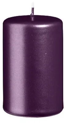 Produktbild von Stumpenkerzen Metallic Matt Pflaume 80 x Ø 50 mm, 12 Stück