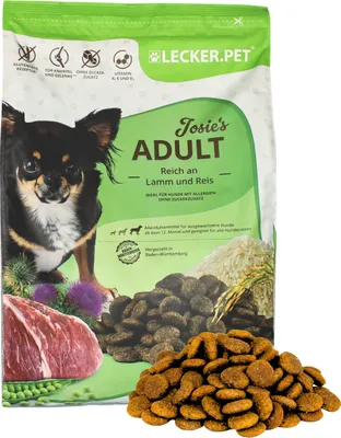 Zdjęcie produktu dla 4 kg Lecker.Pet® Josie's Adult Lamb & Rice sucha karma dla psów pełnoporcjowa