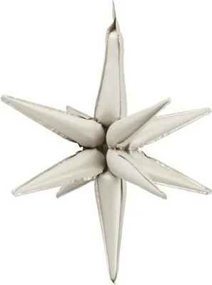 Productafbeelding van Folioballon, ster 3D, 50 cm, beige - PartyDeco