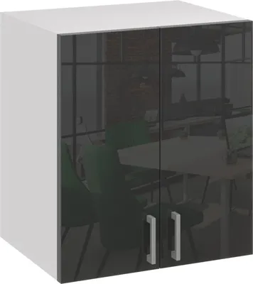 Produktbild von Roe Furniture | Küchenhängeschrank 60 cm - Schwarz – Schwarz Glänzend - mit Tropfschale - Küchenzeilen - Küchen Hängeschrank - Küche - G60t