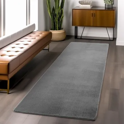 Produktbild von TapisTrend Designerteppich Grau 240x340 cm Grauer Indoor-Teppich, für Wohnzimmer und Schlafzimmer, skandinavischer Stil, natürliche Optik, waschbar