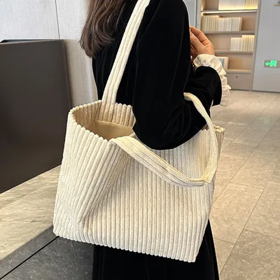 Produktbild von 360Home Handtasche, große Kapazität, multifunktional, Ein-Schulter-Tasche, Einkaufstasche Weiß