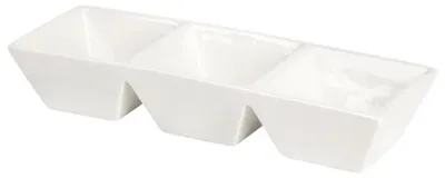 Obrázok produktu pre Keramická miska na občerstvenie – 3-dielna – 29 cm – biela