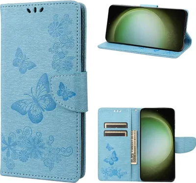 Produktbild von König Design Hülle kompatibel mit Kunstleder Handyhülle - Handy Case Blau