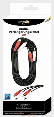 Zdjęcie produktu dla Przedłużacz audio Cinch 2x wtyczka / 2x złącze 5m