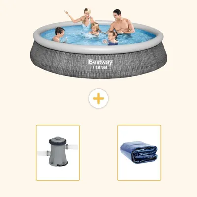 Immagine prodotto di Bestway Fast Set, piscina rotonda - 396x84 cm - 3 pezzi - Modello S22280