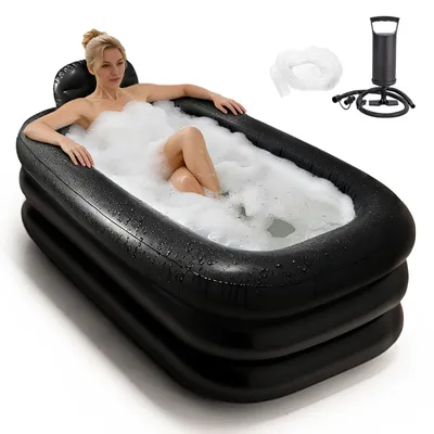 Produktbild von Aufblasbare Badewanne, tragbar, inklusive Luftpumpe, für Erwachsene, 1 Person, für die Entspannung