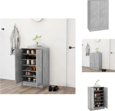 Produktbild von vidaXL Schuhschrank Betongrau 60x35x92 cm Holzwerkstoff -  Schuhregale & -schränke