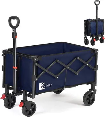 Produktbild von Famanu Bollerwagen Faltbar - 80 Liter, 100 kg, Mit Bremssystem