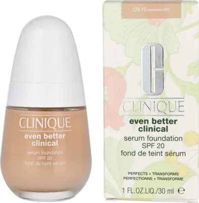 Produktbild von Clinique Even Better Clinical Foundation SPF 20, Pumpenflasche, Flüssigkeit, Mischhaut, normale Haut, ölige Haut, Aufhellend, Mattierend, Feuchtigkeitsspendend, Glättend, Messe, Kühl