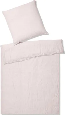 Produktbild von elegante Halbleinen-Bettwäsche-Garnitur Breeze Farbe rose Größe 100x135+40x60cm