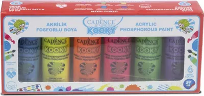 Zdjęcie produktu dla Zestaw farb akrylowych Cadence neon 6 kolorów dla dzieci i dorosłych