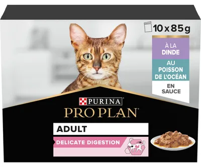 Produktbild von PRO PLAN Delicate Verdauung Truthahn Fisch Sauce 10 x 85 g