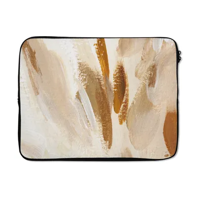 Produktbild von MuchoWow® Laptop Hülle 15 Zoll Farbe - Weiß - Braun Laptoptasche - Laptoptasche - Sleeve - Rundum-Schutz