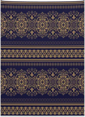 Produktbild von Abakuhaus Türkisch-Muster Wandteppich, Damast Grenze aus Weiches Mikrofaser Stoff Kein Verblassen Klare Farben Waschbar, 110 x 150 cm, Indigo