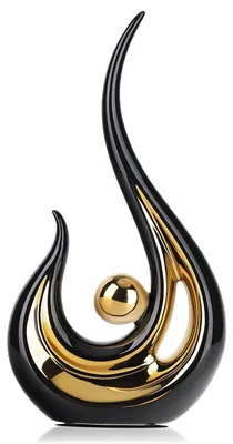 Imagen del producto de Solidchoice - Escultura decorativa en  y dorado - Figuras cerámicas abstractas