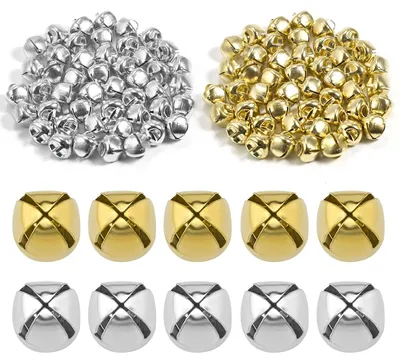 Weihnachtsglocken 100 Stück, Metall, Gold & Silber, 1,2 cm