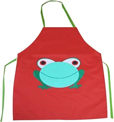Produktbild von CHPN - Malschürze - Kinderschürze - Schürze - Kochschürze - Rot - Mit Frosch - Krabbelschürze - Malschürze für Kinder - Bastelschürze - Malschürze - Einheitsgröße