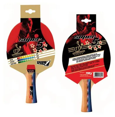 Produktbild von Sport One Ping-Pong-Schläger Super 5 Sterne Tischtennis mit ITTF-en Gummis